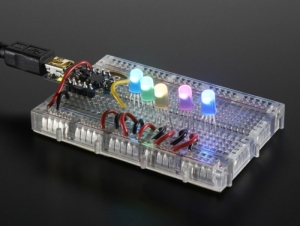 A1938 NeoPixel Diffused 5mm Through-Hole LED - 5 Pack